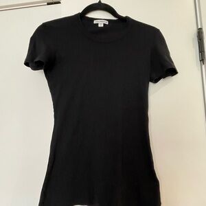 James Perse Black Short-Sleeve Crewneck Tee